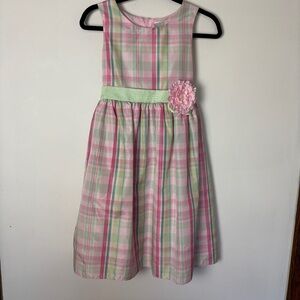 Plaid Pink and Green Kids Dress Size 12